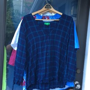 Blue plaid shirt